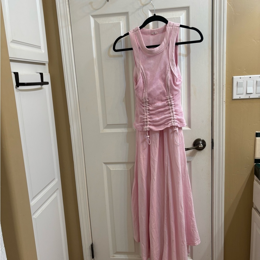 Anthropologie Light Pink Maxi Dress
